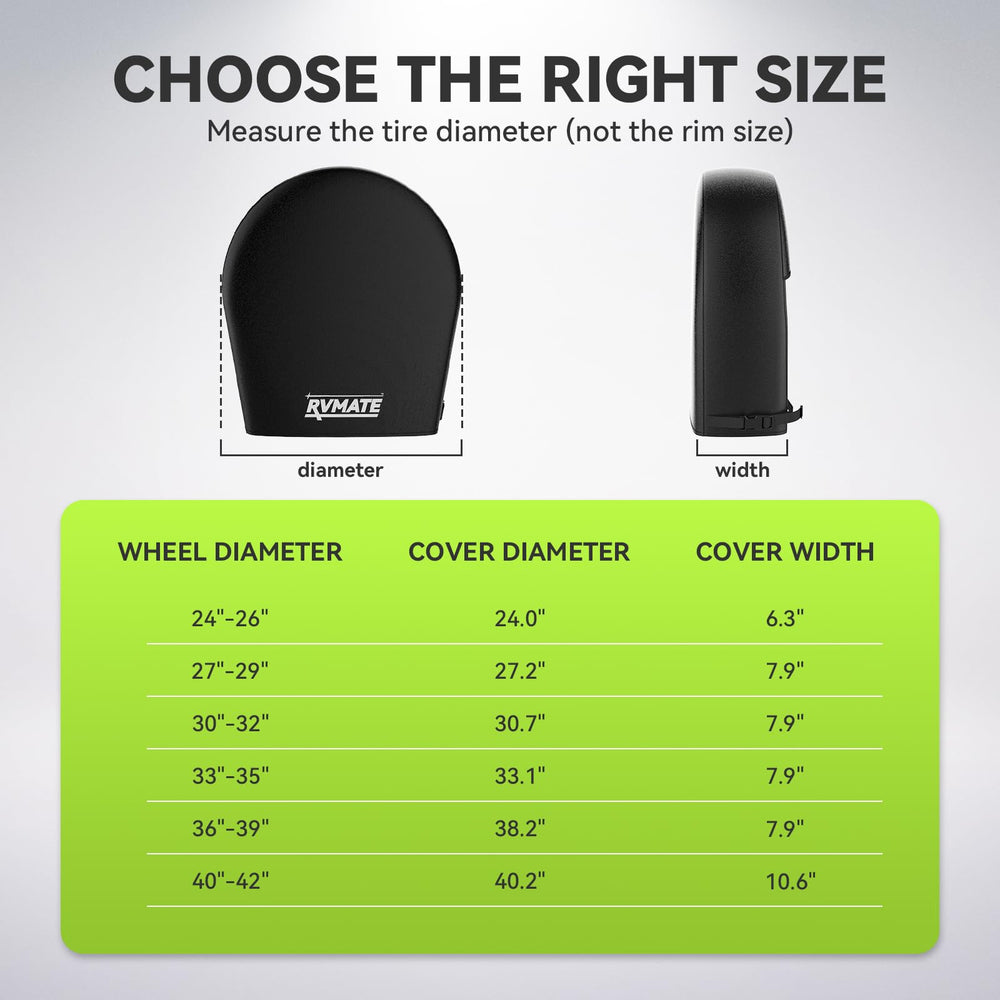 RVMATE waterproof tire covers guard tires against rain and dirt