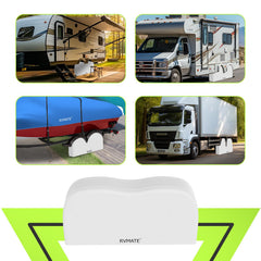 RVMATE white dual tire cover protects wheels from sun and dirt