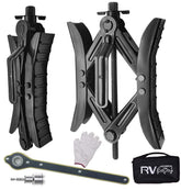 RVPNR camper wheel chock stabilizer assembly shown for quick tire stabilization