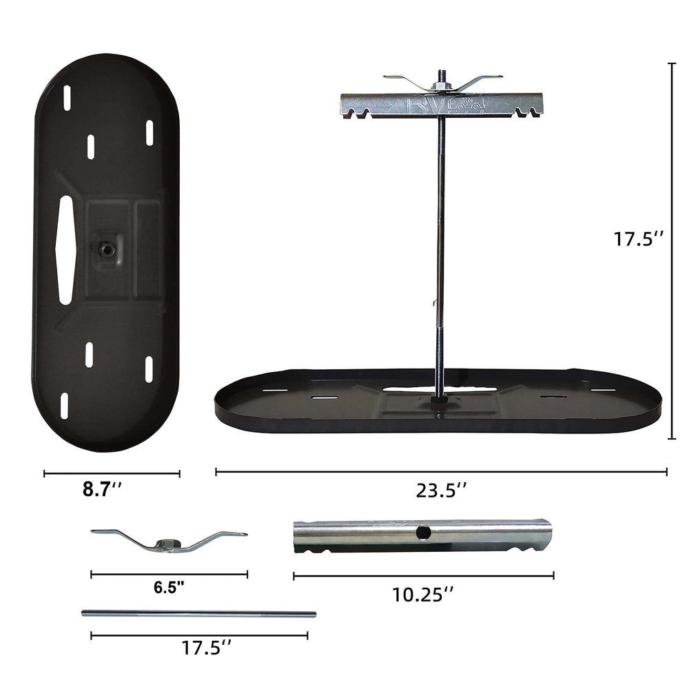RVPNR rack measures 23 5/8 by 8 1/2 inches for RV fits.