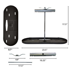 RVPNR rack measures 23 5/8 by 8 1/2 inches for RV fits.