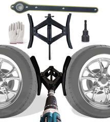 RVPNR RV Rotatable Wheel Chock Stabilizers with ratchet tool for stable parking on slopes