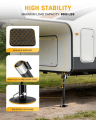 RVSHARK 6000lb load capacity jack provides strong support for large rigs