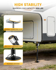 RVSHARK drill-powered lift demonstrates fast, effortless setup on uneven campsite terrain.