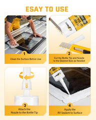 RVshark roof gap sealing on a camper roof near a seam
