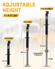RVSHARK seven-level extendable drop leg adapts to different hitch heights