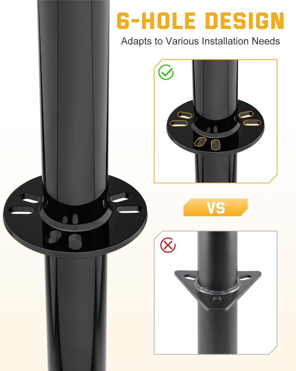 RVSHARK six-hole A-frame mounting fits standard tongues