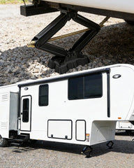 RVshark pad on uneven ground provides enhanced stability for RVs