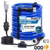 RVSNAIL 100ft heated hose in outdoor winter setup maintains water flow