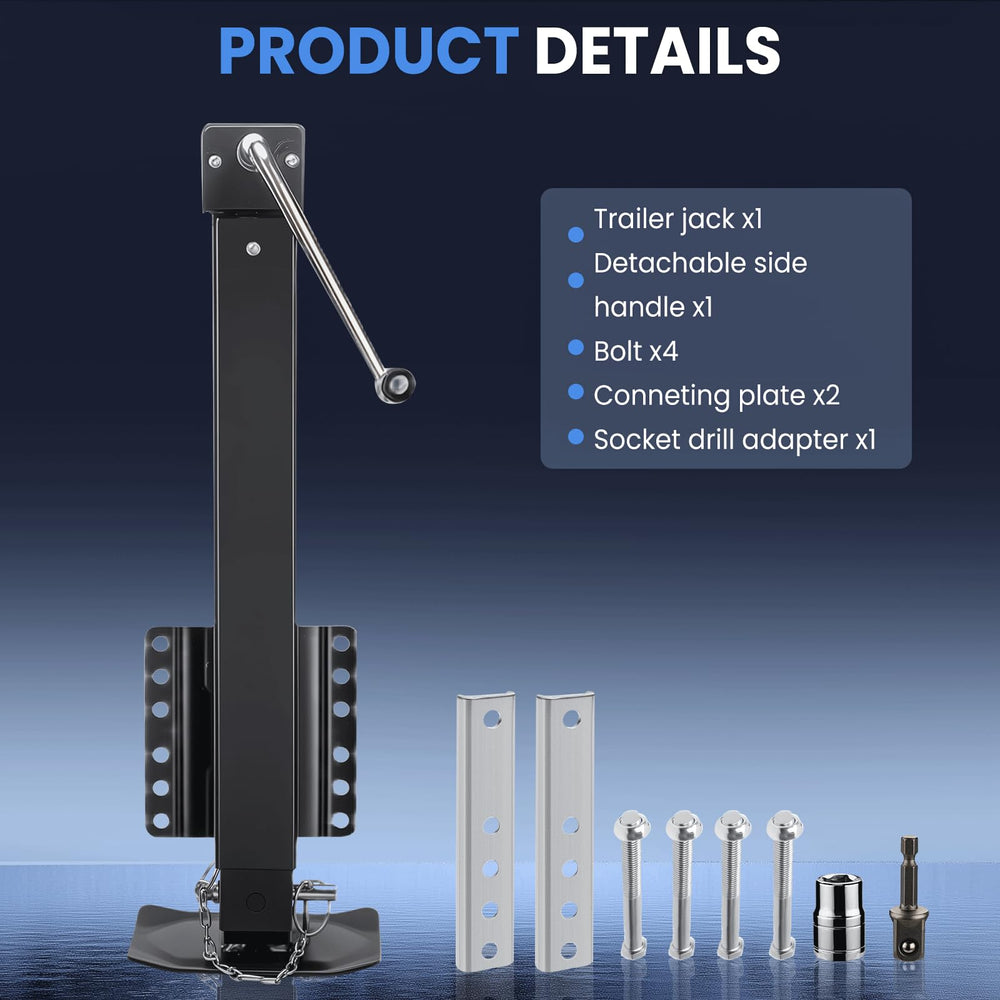 RVSNAIL ergonomic manual crank offers precise height control.