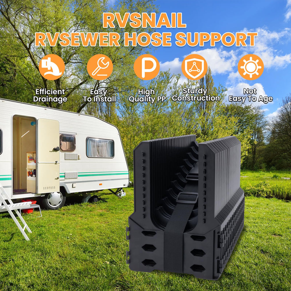 RVSNAIL deep U-structure keeps hoses secure during dumping.