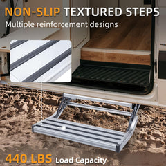 RVSNAIL RV Steps aluminum alloy construction keeps weight manageable.