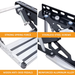 RVSNAIL RV Steps steel support plates resist rust for long-lasting durability.