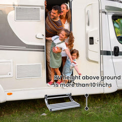 RVSNAIL RV Steps mounts under the door for secure, stable access.