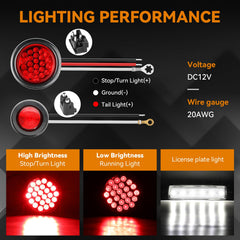 RVZONE 2-inch round side marker light highlighted for visibility.