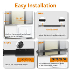 Ergonomic grip on RVZONE screen door handle enables comfortable pushing and pulling.