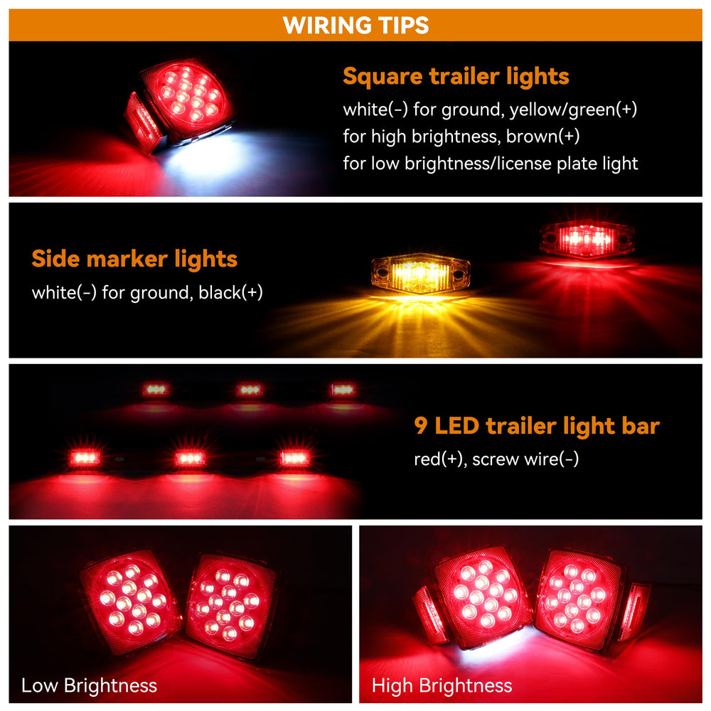 RVZONE Wiring harness simplifies installation with integrated connections for multiple trailer lights.