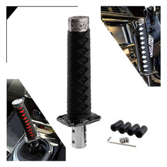 RYANSTAR RACING katana shift knob in angle view enhances interior style and grip.