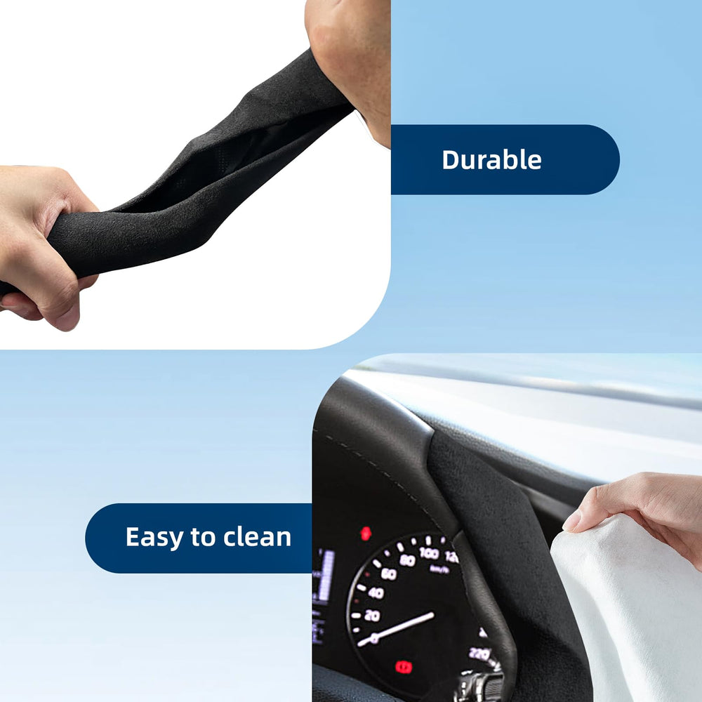 RYCELYSIAN suede steering wheel cover tool-free installation demonstrated