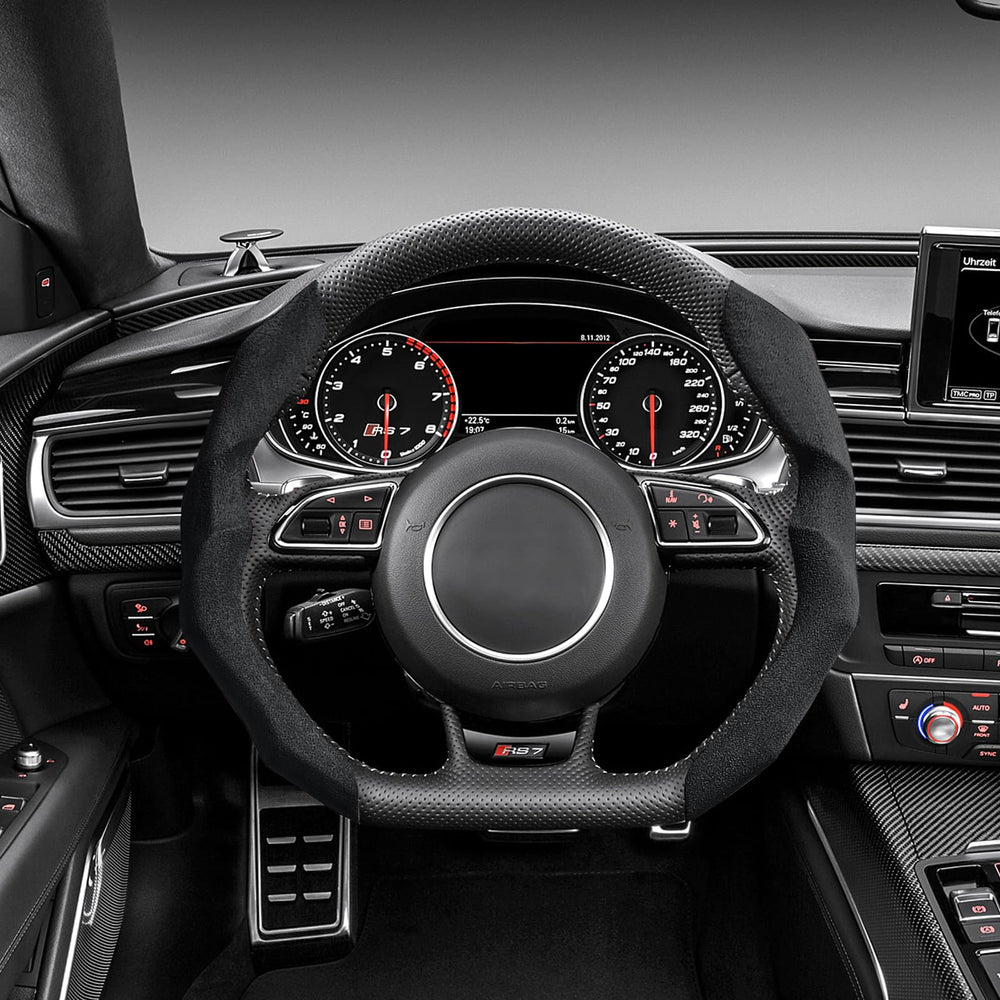RYCELYSIAN suede steering wheel cover two-piece set ready for car use