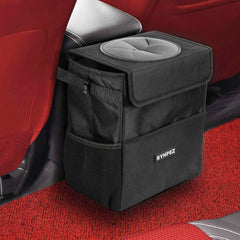Ryhpez car trash can with lid keeps interior neat and odor-free on long trips.