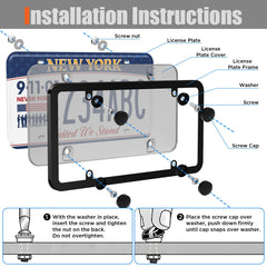 RYHYC 2 pack license plate frame durable ABS frame resists fading