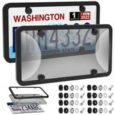 RYHYC 2-pack license plate protector frame shields plates from wear.