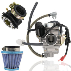 RYTIME PD24J carburetor side view showing compact bolt-on design.