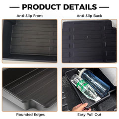 Ryvclim compact organization under seat improves cabin order during drives.
