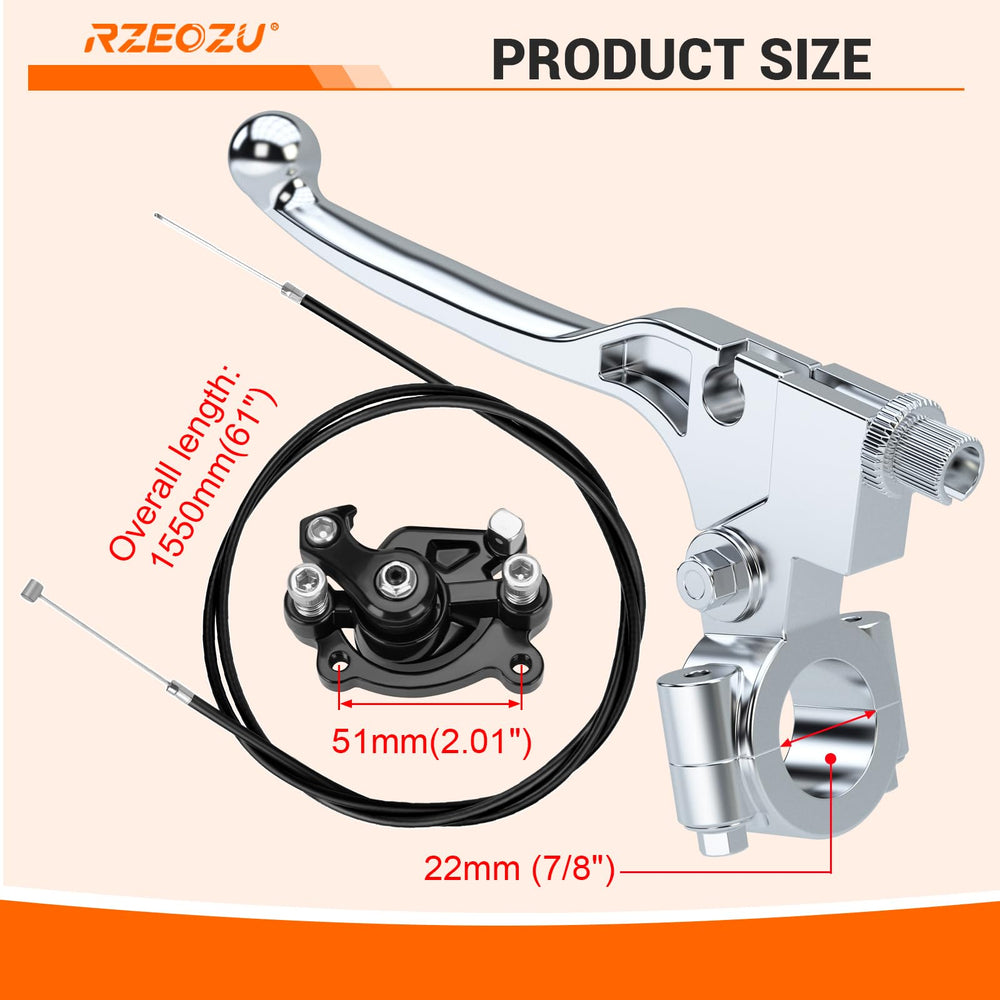 RZEOZU 7/8 inch brake lever with silver finish