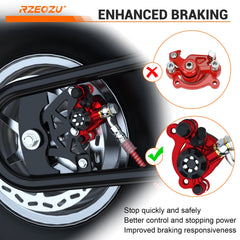 RZEOZU brake caliper bracket with red CNC cover adds durability and style
