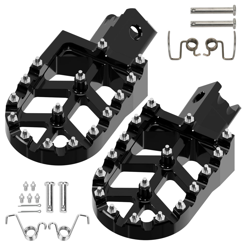 RZEOZU CNC-wider mini bike foot pegs left view improve rider support.