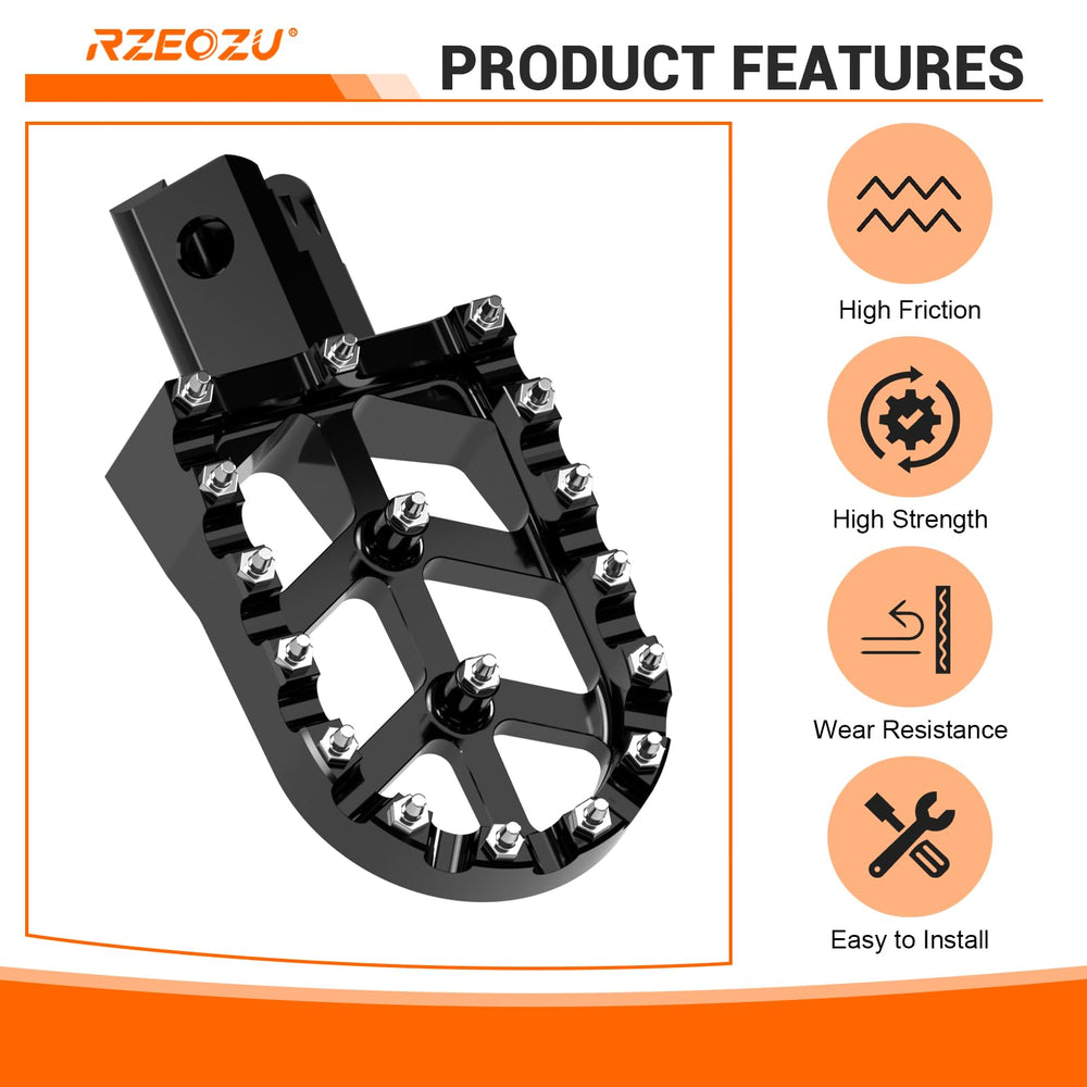 RZEOZU comfort-focused peg surface improves ride control.