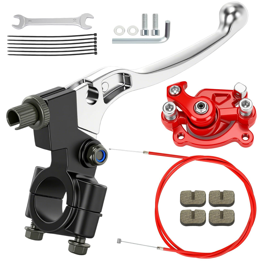 RZEOZU mini bike brake lever close-up for precise control.