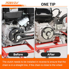 RZEOZU tensioner near rear sprocket demonstrating chain tensioning
