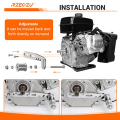 RZEOZU tensioner bracket side view highlighting compatibility with minibikes