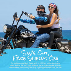 Breathable quick-dry fabric of S A Company UV face shield 5-pack during activity
