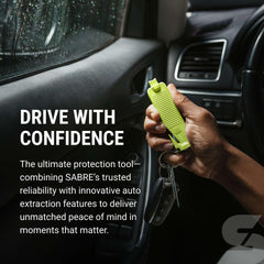 SABRE Safe Escape compact storage fits easily in vehicle.