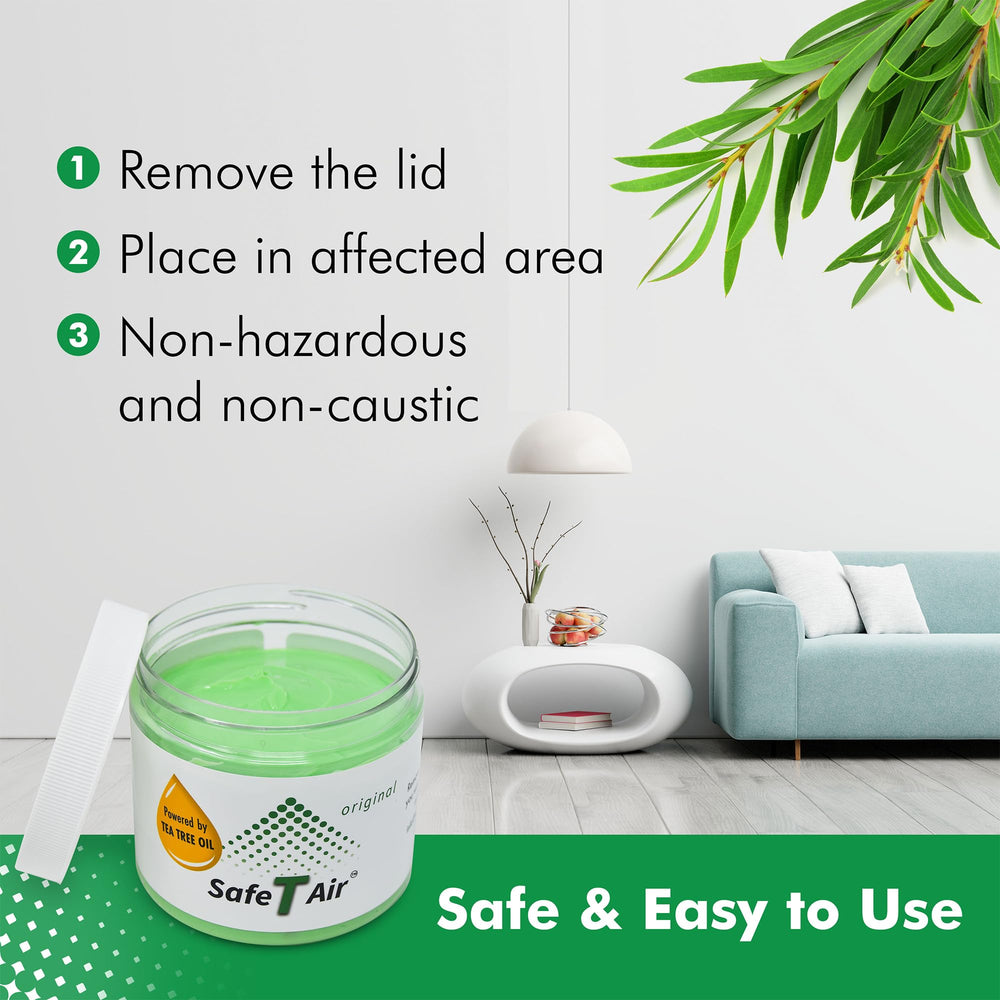 Safe T Air Tea Tree Gel on bathroom shelf