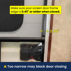 Safoner black RV screen door crossbar closeup highlighting build quality