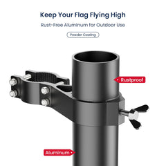 Safoner flagpole holder full-wrap welding ensures stable flag mounting on your RV.