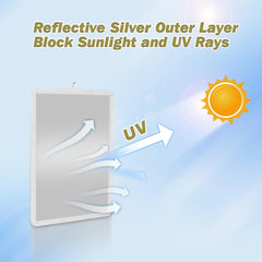 Safoner reflective silver outer layer deflects sun rays for comfort.