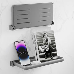 Safoner fold-down wall shelf folded flat for compact RV storage