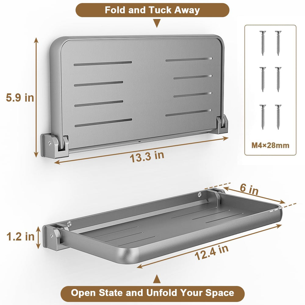 Safoner shelf securely mounted on an RV wall during travel