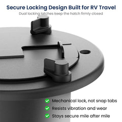 Safoner RV cable pass-through hatch dimensions for 3.5-inch opening.
