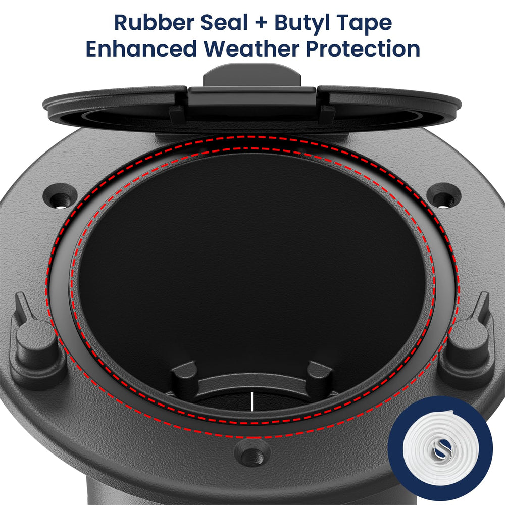 Safoner RV cable pass-through hatch rubber seal blocks dust and moisture.