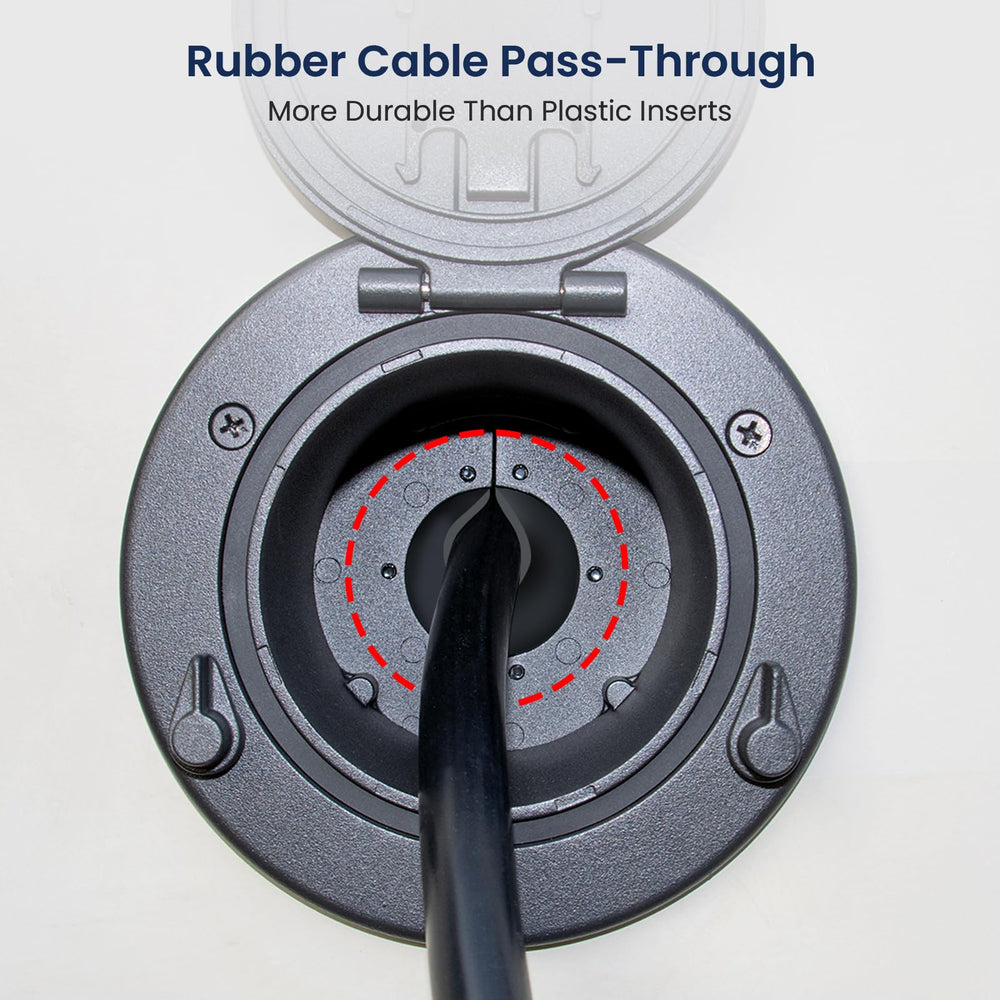 Safoner RV cable pass-through hatch includes stainless screws and butyl tape.