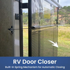 Adjustable tension feature on Safoner closer shown for customized door closing