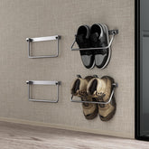 Safoner RV shoe rack folded for compact storage in tight spaces.