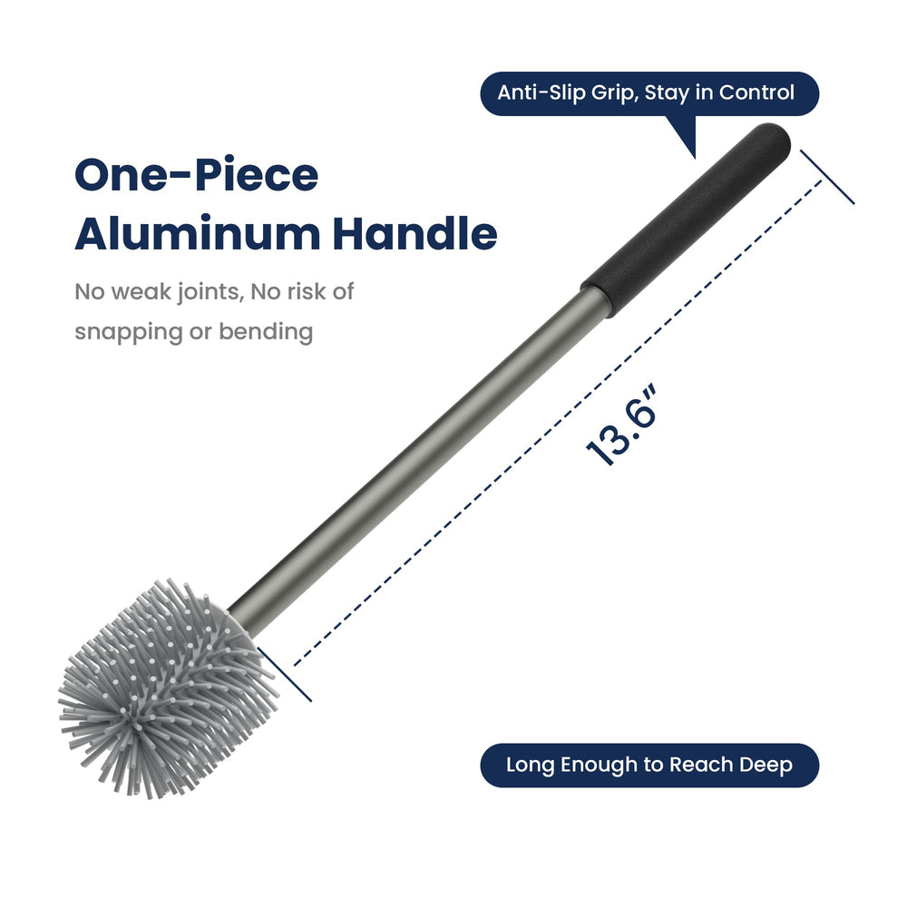 Safoner brush on magnetic base stays stable on floor during travel